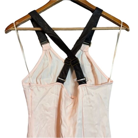 Guess light pink maxi dress with faux leather straps - Picture 10 of 11